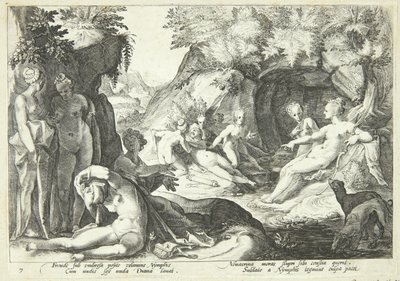 Diana saa selville Kalliston raskauden tekijältä Hendrick Goltzius