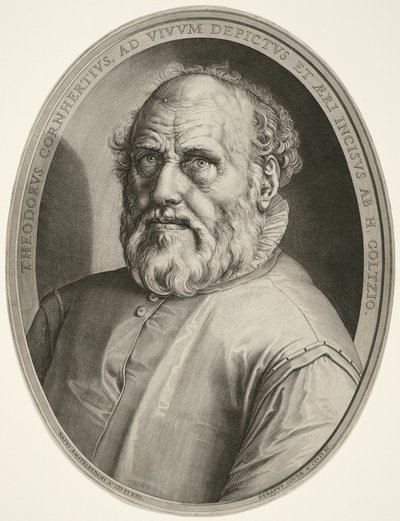 Dirck Volckertsz. Coornhert (ilman kehystä) tekijältä Hendrick Goltzius