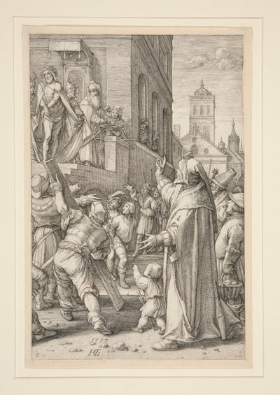 Ecce Homo, The Passion, #8 12 kaiverruksen sarjassa tekijältä Hendrick Goltzius