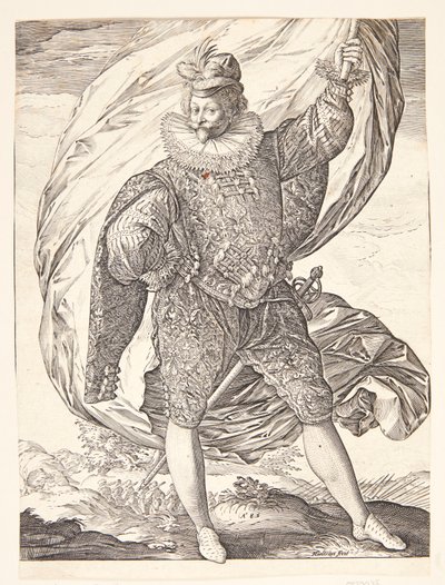 Lipunkantaja oikealle kääntyneenä tekijältä Hendrick Goltzius