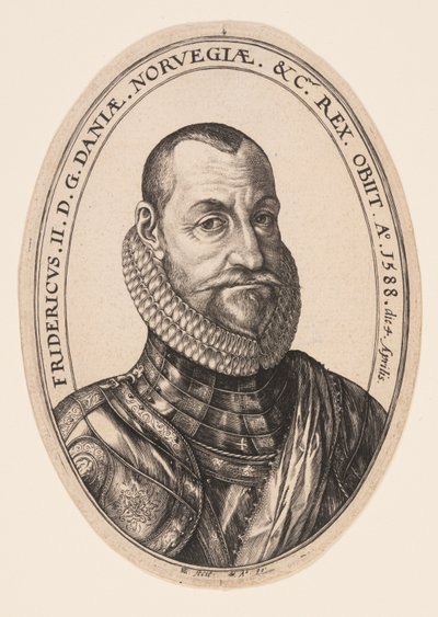 Fredrik II, Tanskan ja Norjan kuningas tekijältä Hendrick Goltzius