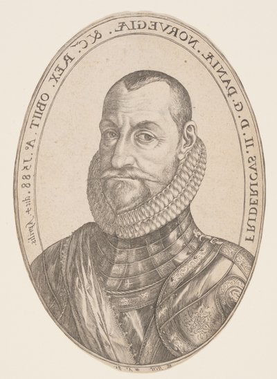 Fredrik II, Tanskan ja Norjan kuningas tekijältä Hendrick Goltzius