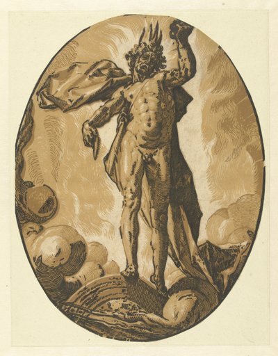 Helios (kuolee) Jumalat ja jumalattaret (sarjan nimi) tekijältä Hendrick Goltzius