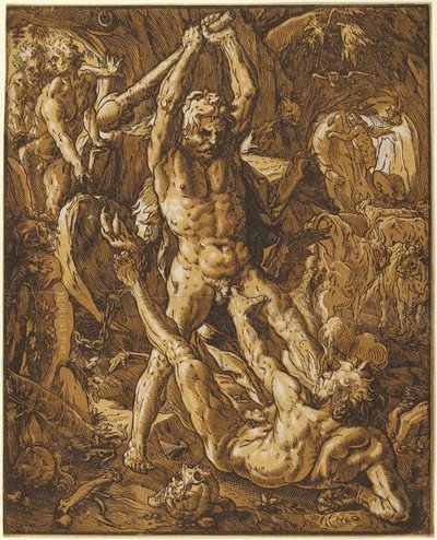 Herkules surmaa Cacuksen tekijältä Hendrick Goltzius