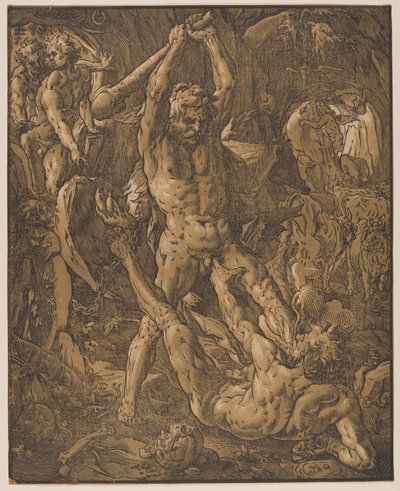Hercules ja Cacus tekijältä Hendrick Goltzius
