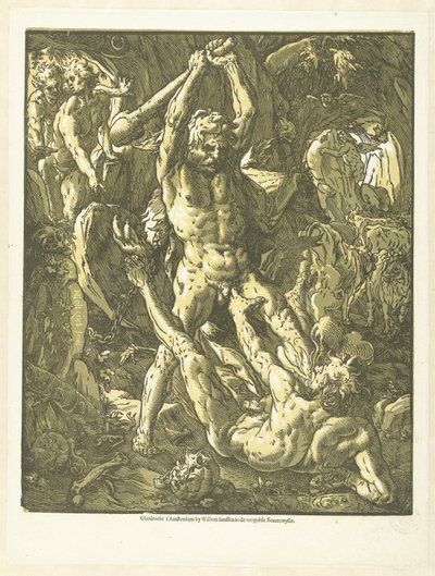 Hercules en Cacus tekijältä Hendrick Goltzius