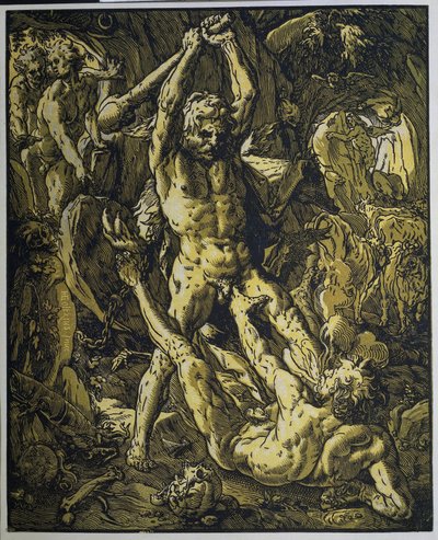 Hercules en Cacus tekijältä Hendrick Goltzius