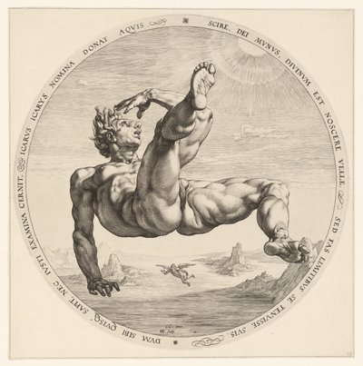 Icarus De vier vallers (sarjan nimi) tekijältä Hendrick Goltzius