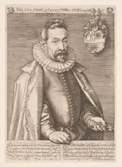 Jan Nicquet, taidekeräilijä Amsterdamissa tekijältä Hendrick Goltzius