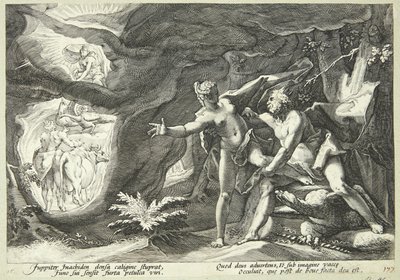 Jupiter ja Io tekijältä Hendrick Goltzius