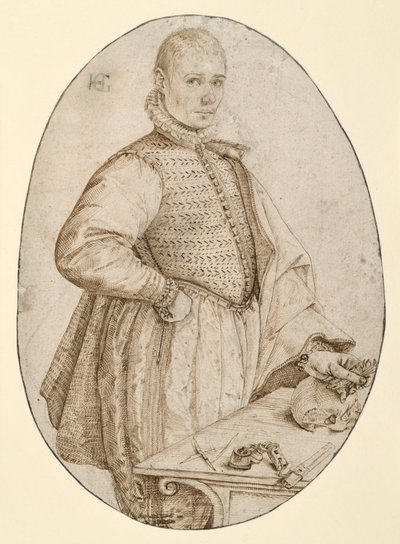 Nuoren miehen polvikuva oikealle (Gysbrecht van Batenburg) tekijältä Hendrick Goltzius