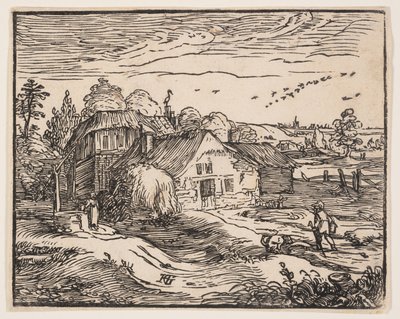 Maisema ja maalaistalo tekijältä Hendrick Goltzius