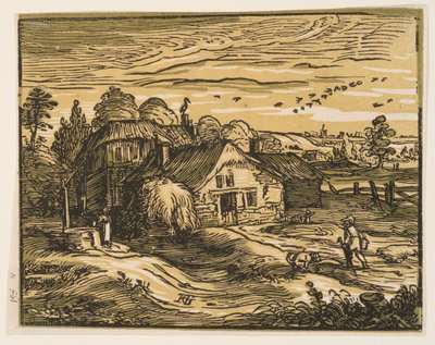 Maisema ja maalaistalo tekijältä Hendrick Goltzius