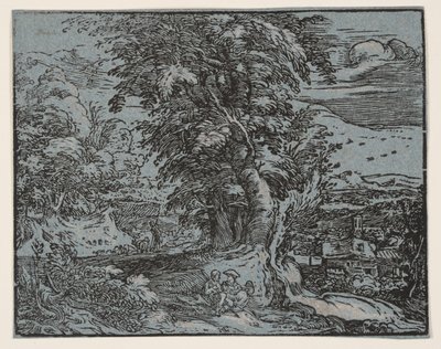 Maisema ja paimen pariskunta tekijältä Hendrick Goltzius