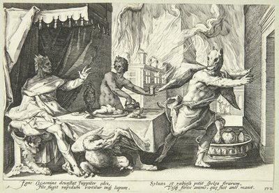 Lykaon muuttuu sudeksi tekijältä Hendrick Goltzius