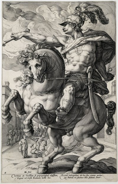 Marcus Curtius The Roman Heroes (sarjan nimi) tekijältä Hendrick Goltzius