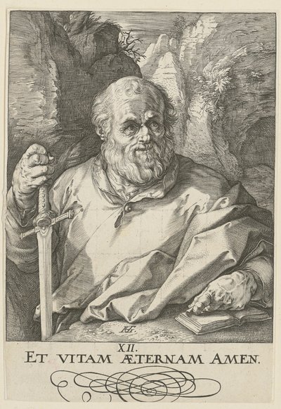Matthias, sarjan ”Kristus, kaksitoista apostolia ja Paavali” sivu 13 tekijältä Hendrick Goltzius