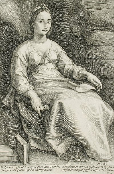 Melpomenē tekijältä Hendrick Goltzius