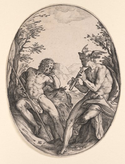 Mercury ja Argus tekijältä Hendrick Goltzius