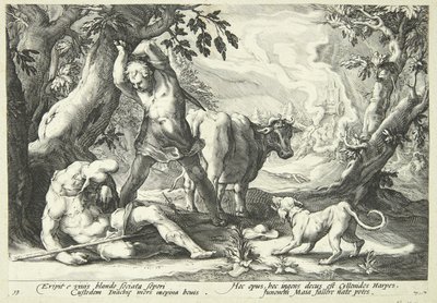 Merkurius tappaa Argusin tekijältä Hendrick Goltzius