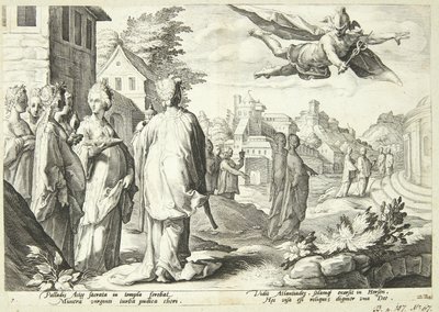Merkur rakastuu Herseen tekijältä Hendrick Goltzius