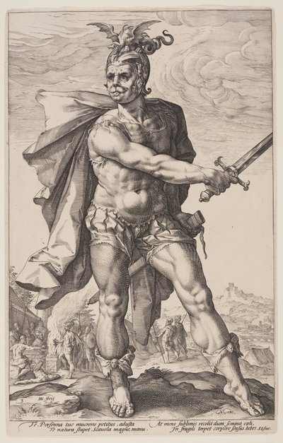 Mucius Scaevola, roomalaisista sankareista. tekijältä Hendrick Goltzius