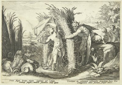 Pan ja Syrinx tekijältä Hendrick Goltzius