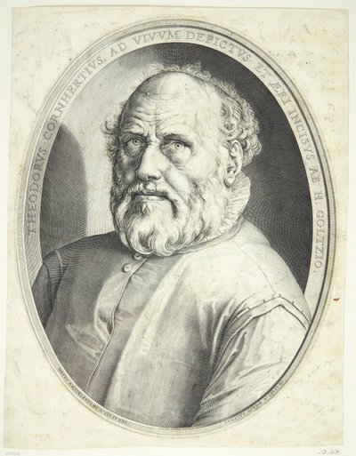 Dirck Volkertsz Coornhertin muotokuva tekijältä Hendrick Goltzius