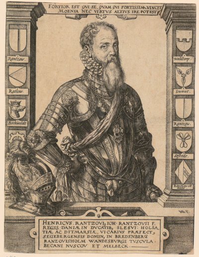 Henricus Rantzoviuksen [Heinrich von Rantzau] muotokuva tekijältä Hendrick Goltzius