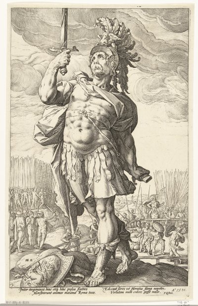 Publius Horatius De Romeinse helden (sarjan nimi) tekijältä Hendrick Goltzius