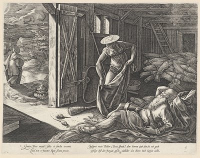 Ruth ja Boas viljamakasiinissa Ruthin historia (sarjan nimi) tekijältä Hendrick Goltzius
