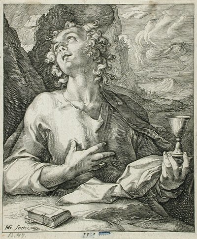 Pyhä Johannes evankelista tekijältä Hendrick Goltzius