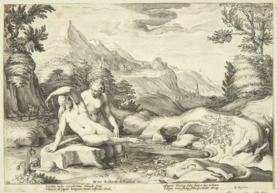 Salmacis ja Hermaphroditus tekijältä Hendrick Goltzius