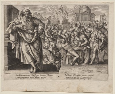 Pyhä Bartolomeus tekijältä Hendrick Goltzius