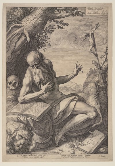 Pyhä Jerome tekijältä Hendrick Goltzius