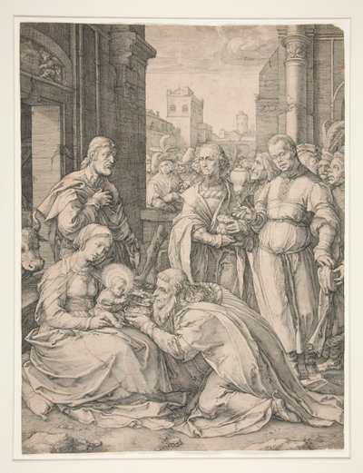 The Adoration of the Magi, sarjasta The Birth and Early Life of Christ tekijältä Hendrick Goltzius