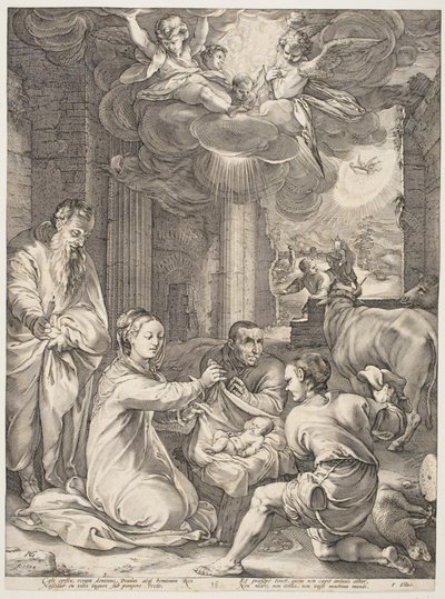 Paimenten palvonta tekijältä Hendrick Goltzius
