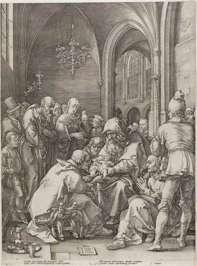 Ympärileikkaus, levy neljä kirjasta The Birth and Early Life of Christ tekijältä Hendrick Goltzius