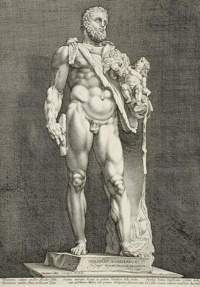 Keisari Commodus Herakleena tekijältä Hendrick Goltzius