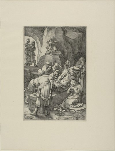 The Tombment, levy yksitoista kirjasta The Passion of Christ tekijältä Hendrick Goltzius