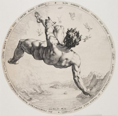 Neljä häpeällistä - Phaeton tekijältä Hendrick Goltzius