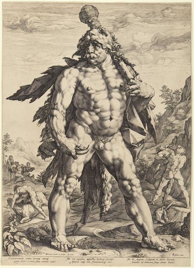 Suuri Herkules eli "Knollenman" tekijältä Hendrick Goltzius