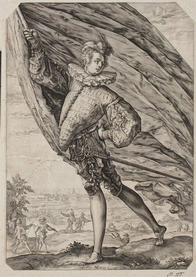 Suuri lipunkantaja tekijältä Hendrick Goltzius