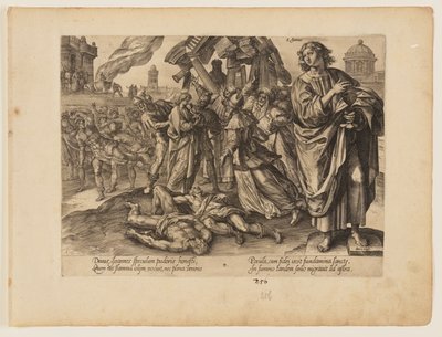Pyhän Johanneksen marttyyrikuolema, Kristuksen ja apostolien marttyyrikuolemasta. tekijältä Hendrick Goltzius