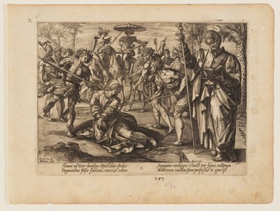 Pyhän Tuomaksen marttyyrikuolema, Kristuksen ja apostolien marttyyrikuolemasta. tekijältä Hendrick Goltzius