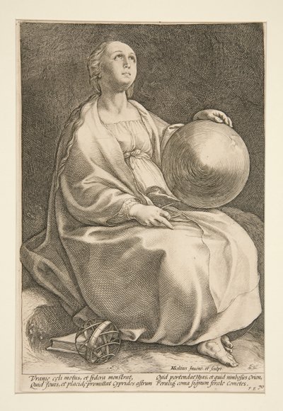 aYhdeksän muusaa: Urania, 9. yhdeksännen sarjassa tekijältä Hendrick Goltzius