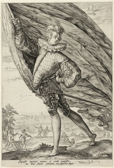 Standard Bearer, käännetty vasemmalle tekijältä Hendrick Goltzius