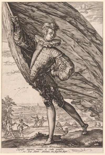 Standard Bearer, käännetty vasemmalle tekijältä Hendrick Goltzius