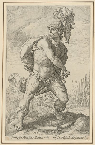 Titus Manlius Torquatus, sarjan ”Roomalaiset sankarit” 5. sivu tekijältä Hendrick Goltzius