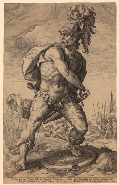Titus Manlius Torquatus, sarjan ”Roomalaiset sankarit” 5. sivu tekijältä Hendrick Goltzius